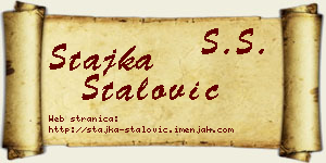 Stajka Stalović vizit kartica